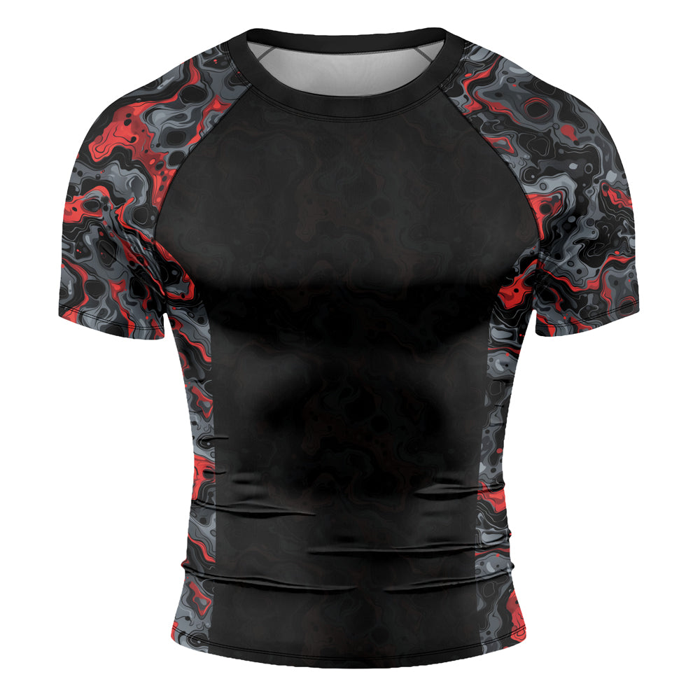 Rashninja Cyber Storm Red Men's Short Sleeve Rash Guard