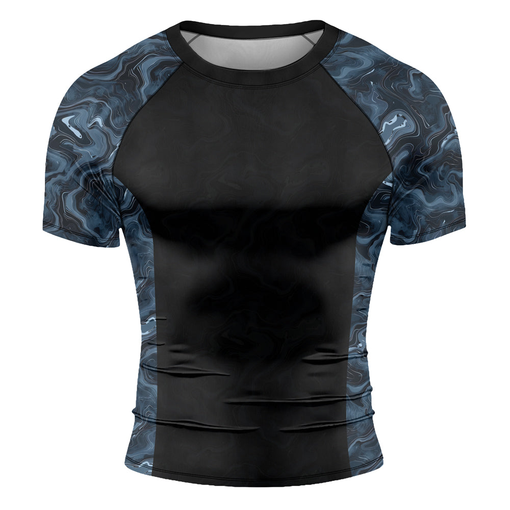 Rashninja Cyber Storm Silver Men's Short Sleeve Rash Guard