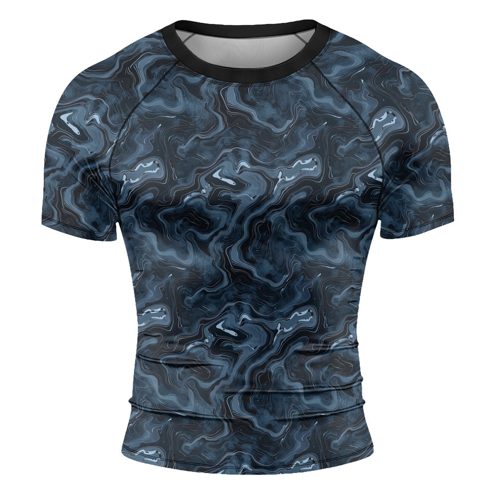 Rashninja Cyber Storm Silver Men's Short Sleeve Rash Guard