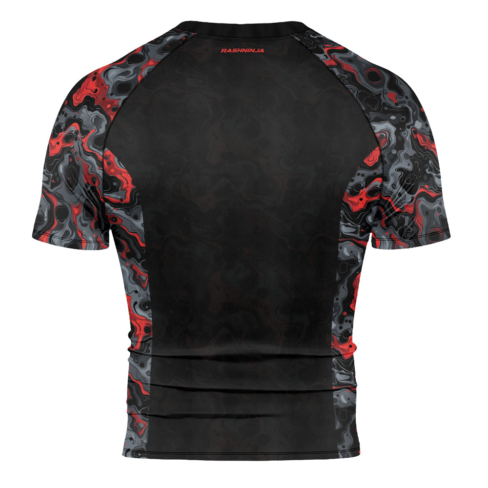 Rashninja Cyber Storm Red Men's Short Sleeve Rash Guard