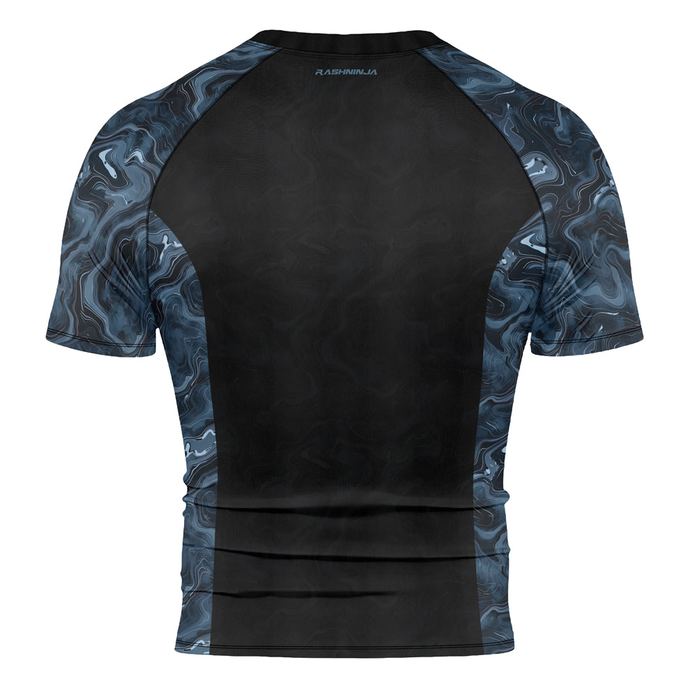 Rashninja Cyber Storm Silver Men's Short Sleeve Rash Guard