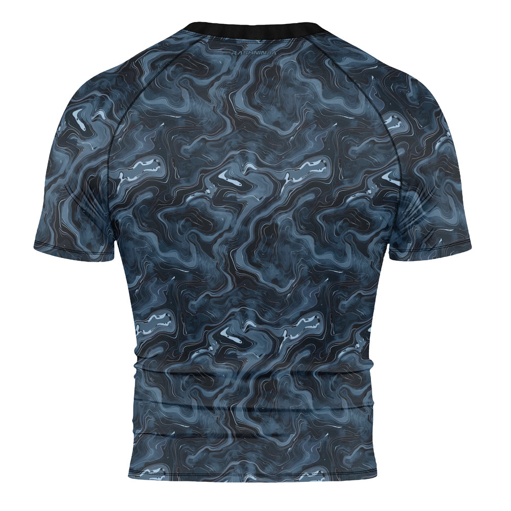 Rashninja Cyber Storm Silver Men's Short Sleeve Rash Guard