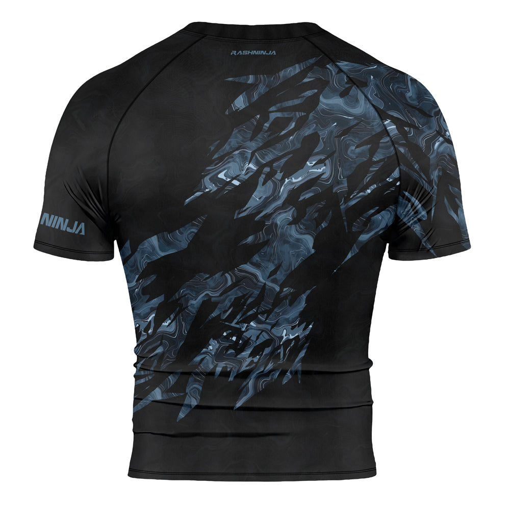Rashninja Cyber Storm Silver Men's Short Sleeve Rash Guard
