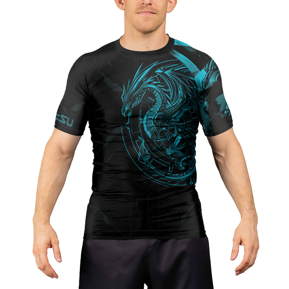 Rashninja Cyber Dragon Forge Men's Short Sleeve Rash Guard