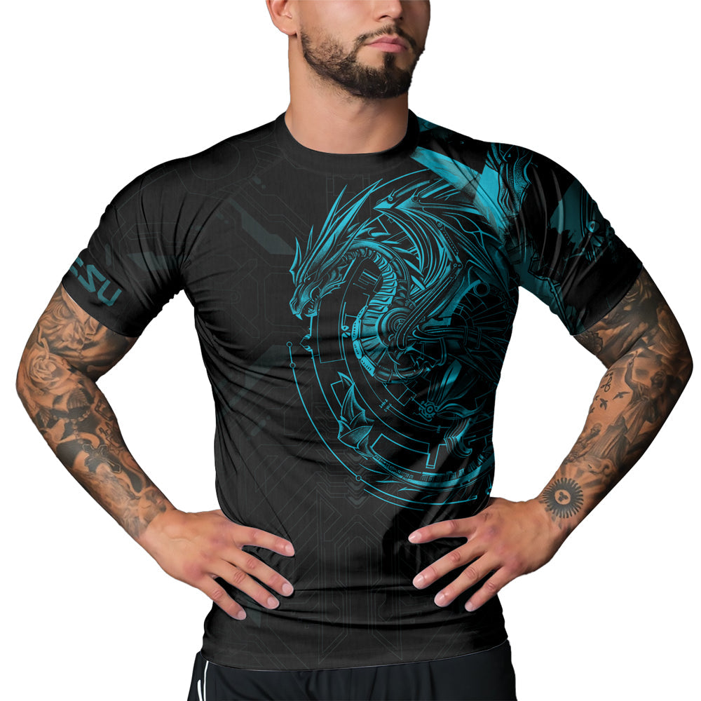 Rashninja Cyber Dragon Forge Men's Short Sleeve Rash Guard