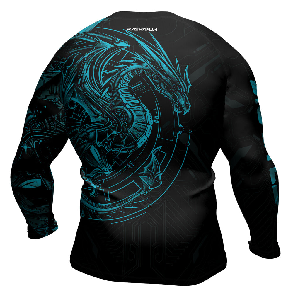 Rashninja Cyber Dragon Forge Men's Long Sleeve Rash Guard