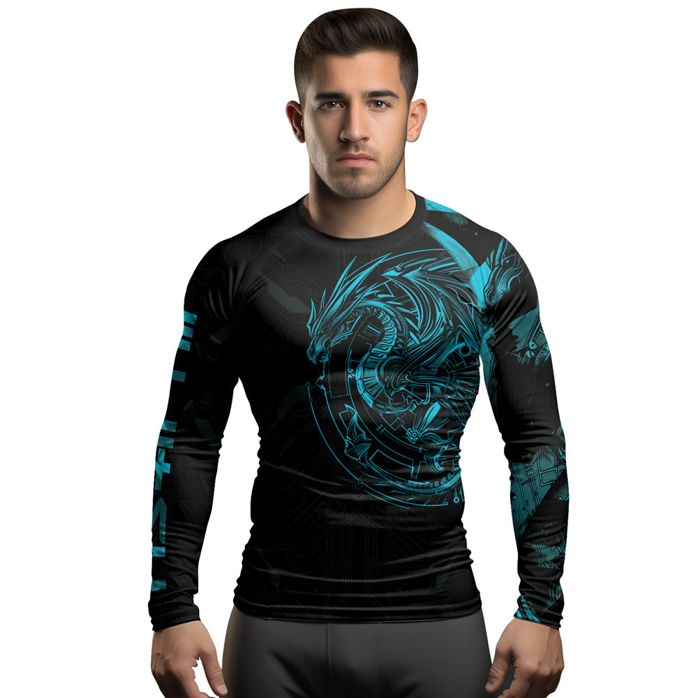 Rashninja Cyber Dragon Forge Men's Long Sleeve Rash Guard