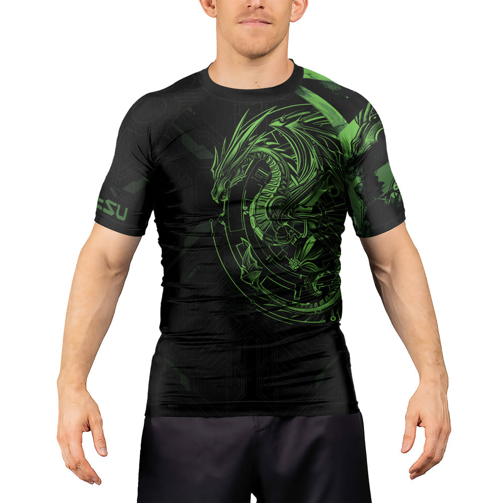 Rashninja Cyber Dragon Forge Men's Short Sleeve Rash Guard