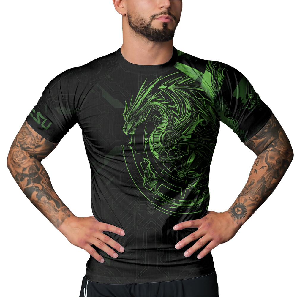 Rashninja Cyber Dragon Forge Men's Short Sleeve Rash Guard