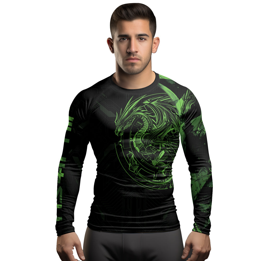 Rashninja Cyber Dragon Forge Men's Long Sleeve Rash Guard