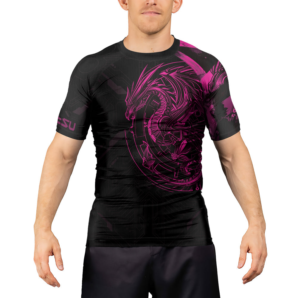 Rashninja Cyber Dragon Forge Men's Short Sleeve Rash Guard