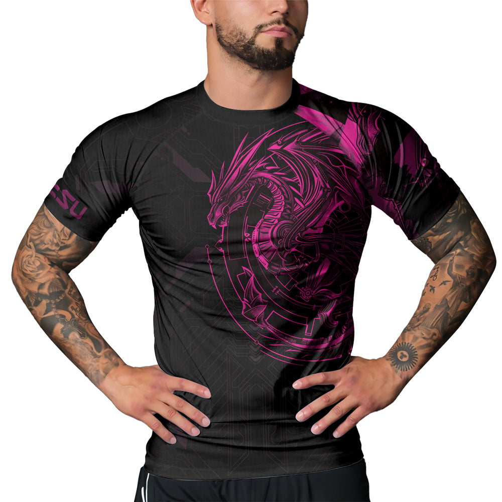 Rashninja Cyber Dragon Forge Men's Short Sleeve Rash Guard