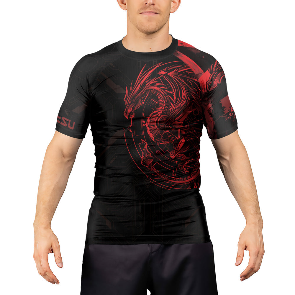 Rashninja Cyber Dragon Forge Men's Short Sleeve Rash Guard