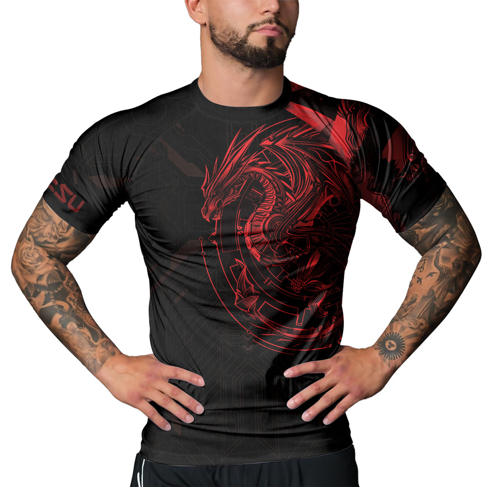 Rashninja Cyber Dragon Forge Men's Short Sleeve Rash Guard