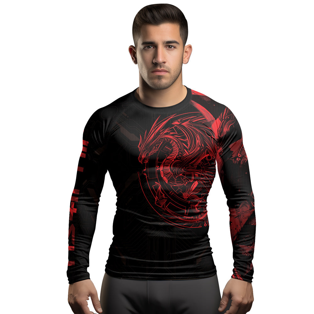 Rashninja Cyber Dragon Forge Men's Long Sleeve Rash Guard