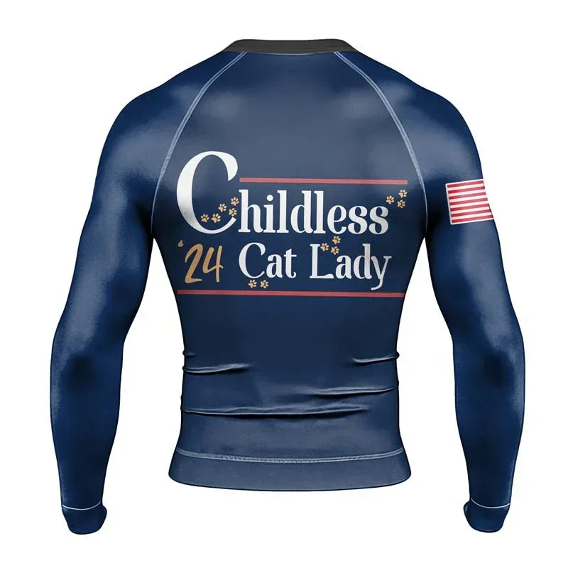 Cat Ladies For Kamala Men's Long Sleeve Rash Guard