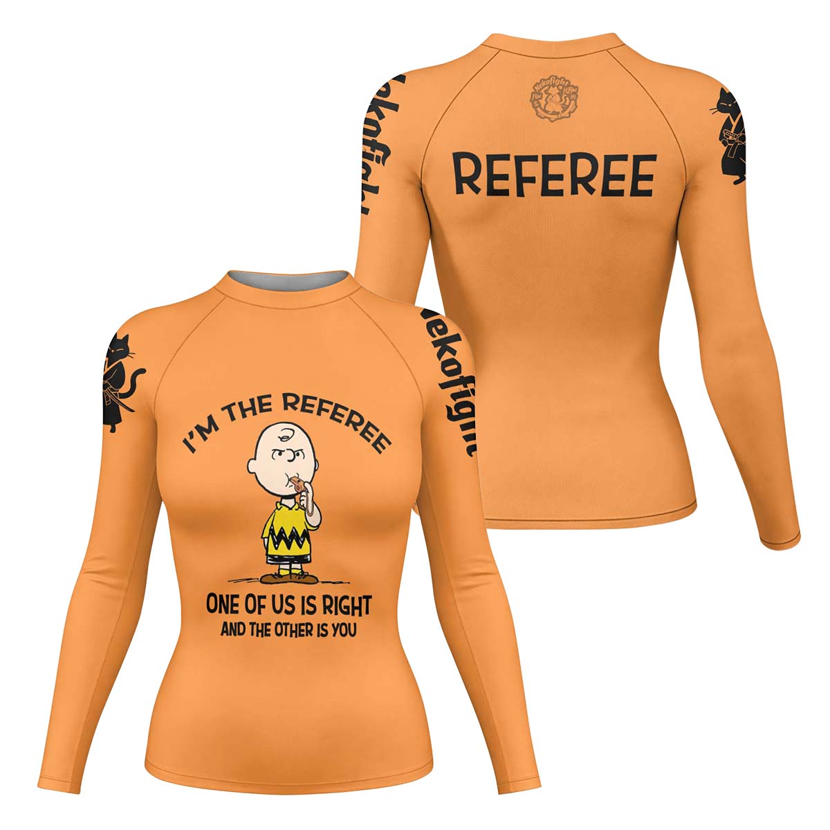 Charlie Referee Orange Rash Guard