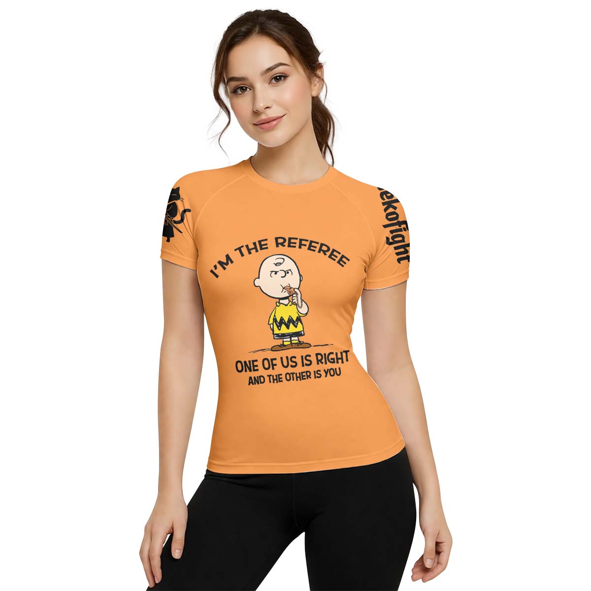 Charlie Referee Orange Rash Guard