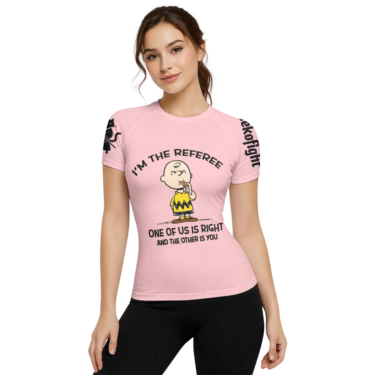 Charlie Referee Pink Rash Guard