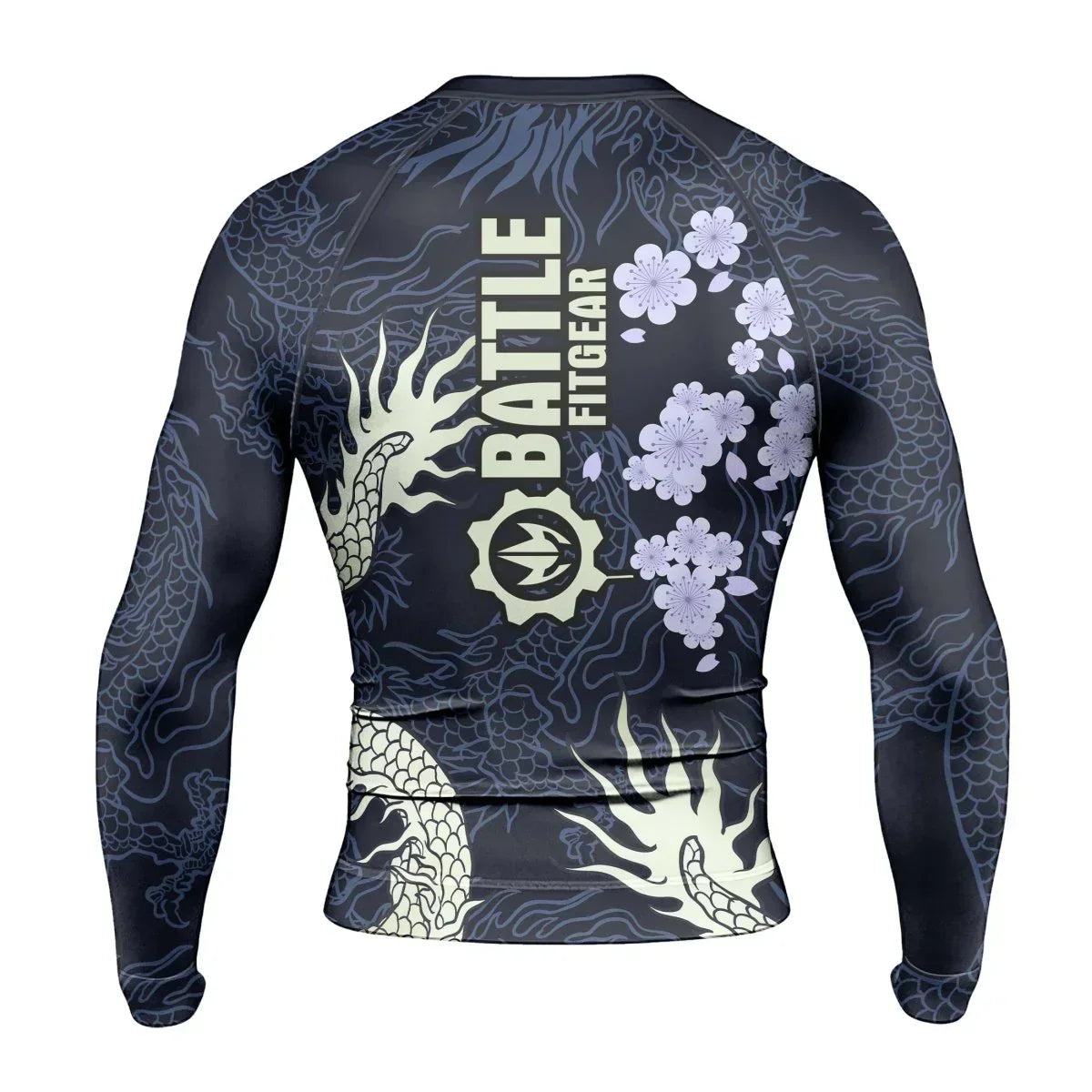 Cherry Blossom Dragon Men's Long Sleeve Rash Guard