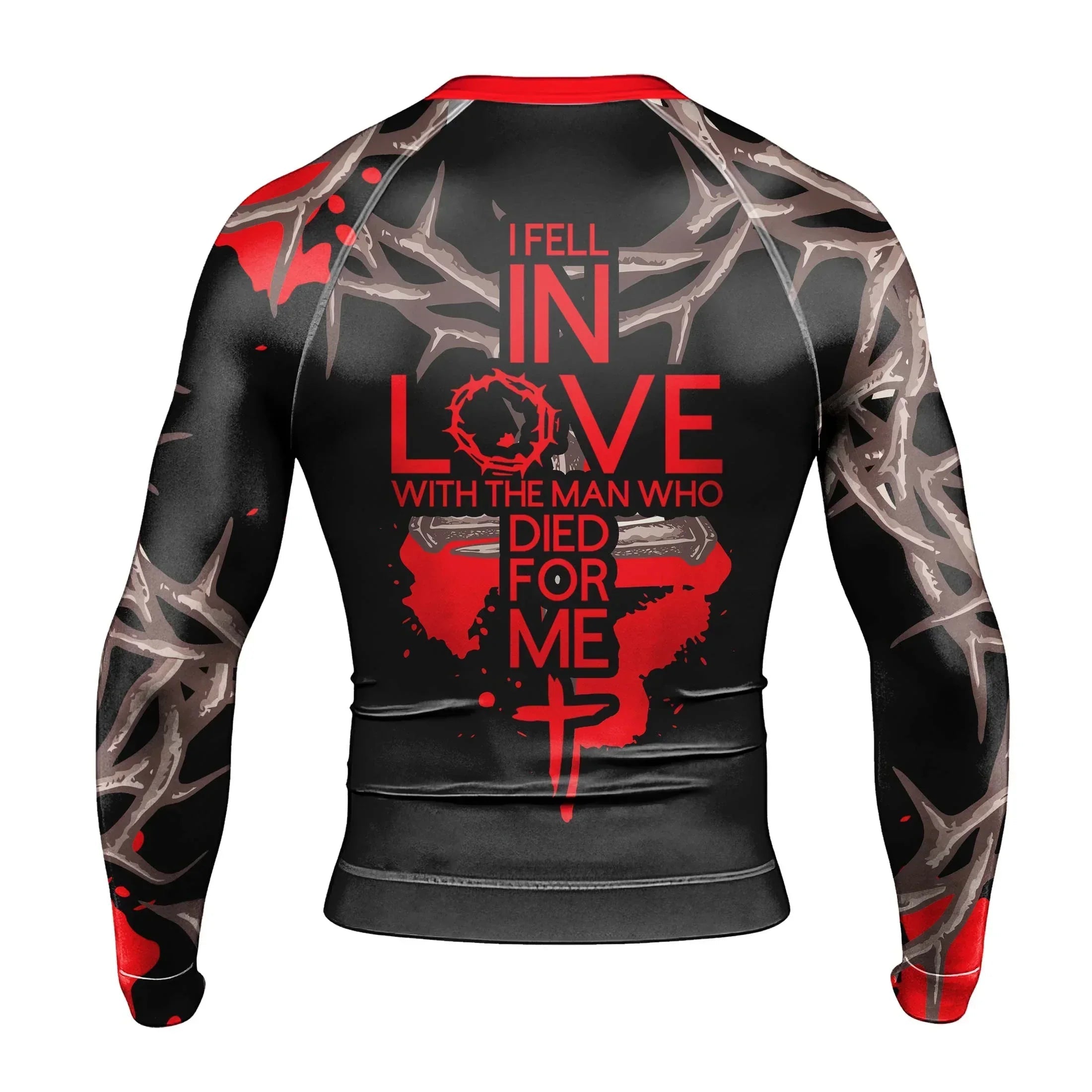 Christ Fell in Love With Human Men's Long Sleeve Rash Guard