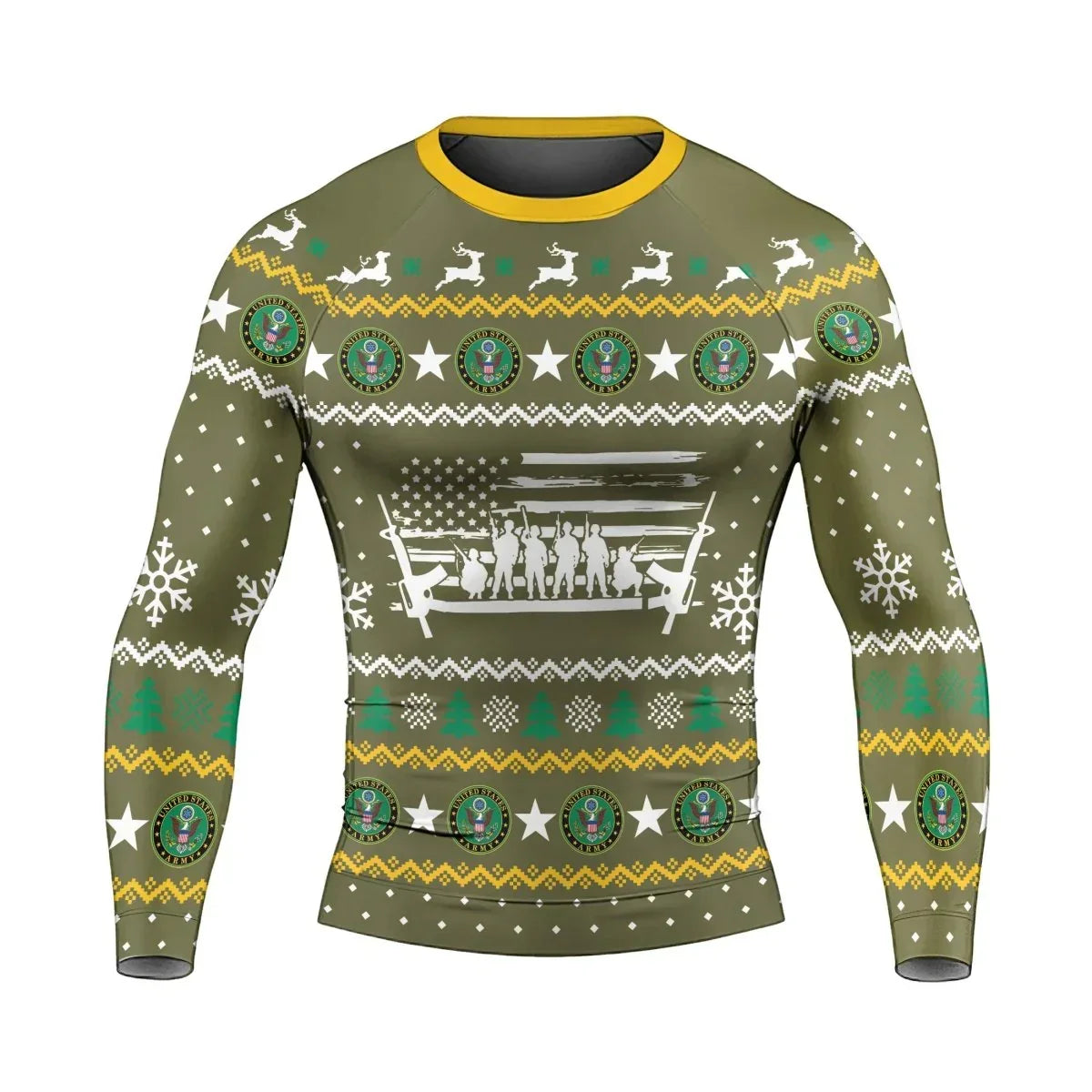 Christmas Army Men's Long Sleeve Rash Guard