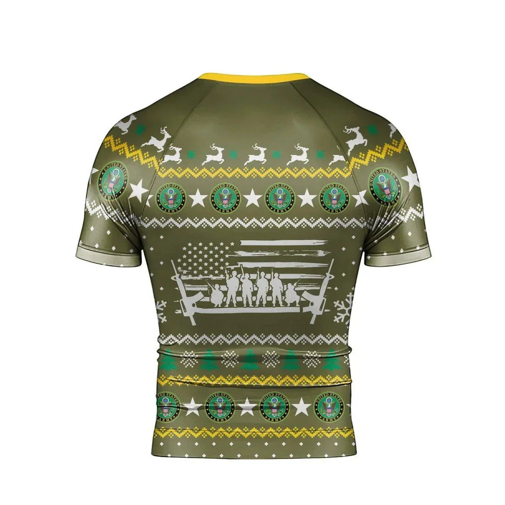 Christmas Army Men's Short Sleeve Rash Guard