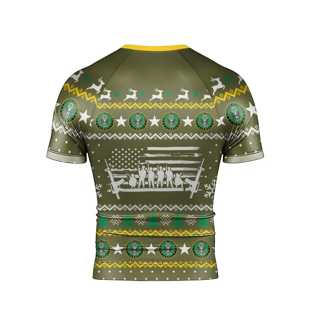 Christmas Army Men's Short Sleeve Rash Guard