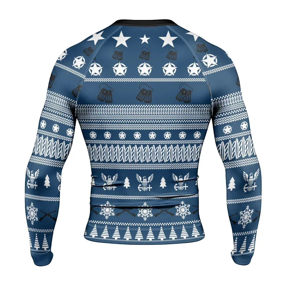 Christmas Navy Men's Long Sleeve Rash Guard