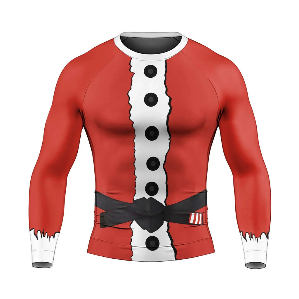 Christmas Santa Jiu Jitsu Men's Long Sleeve Rash Guard