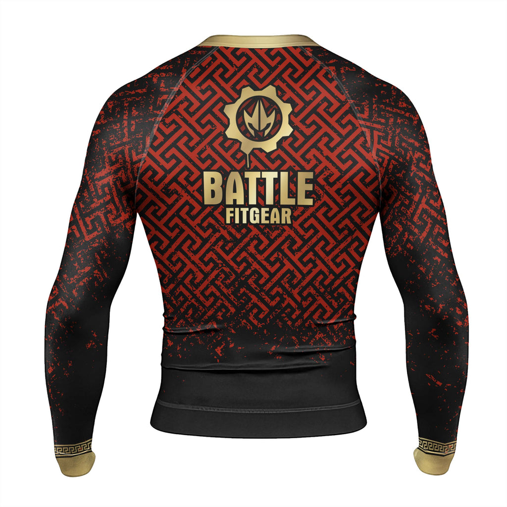 Crimson Spartan Men's Long Sleeve Rash Guard