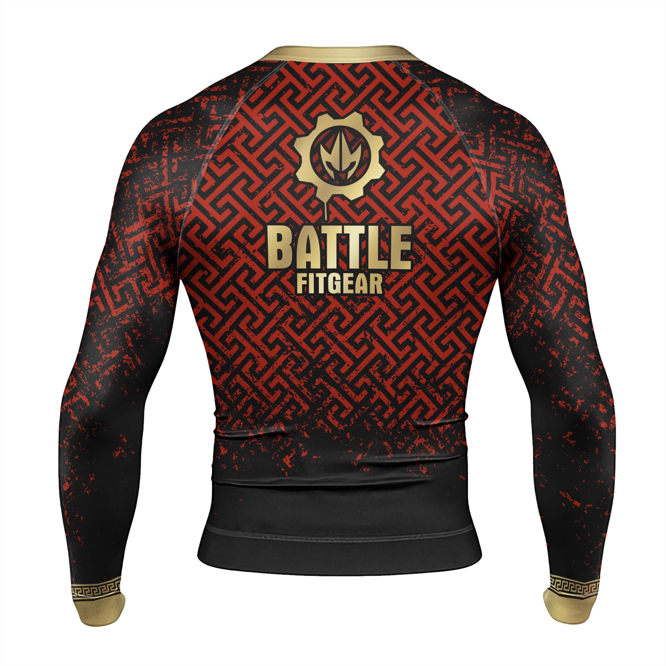 Crimson Spartan Men's Long Sleeve Rash Guard