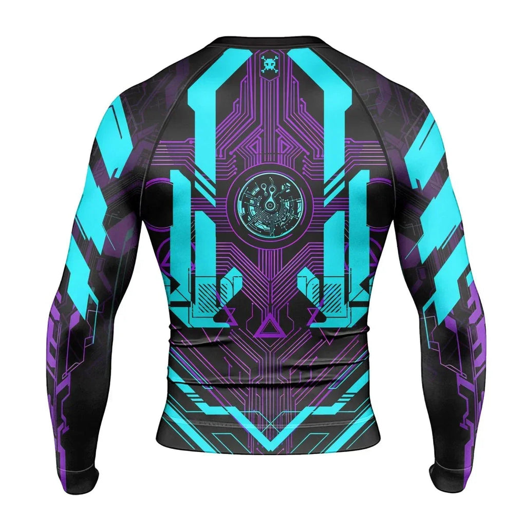 Cyberpunk Ultraviolet Men's Long Sleeve Rash Guard