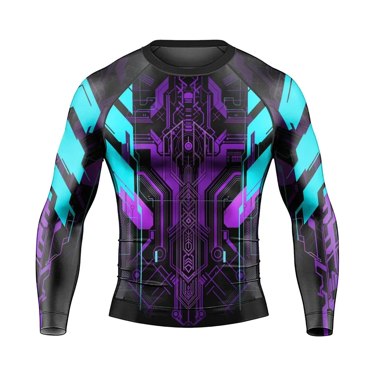 Cyberpunk Ultraviolet Men's Long Sleeve Rash Guard