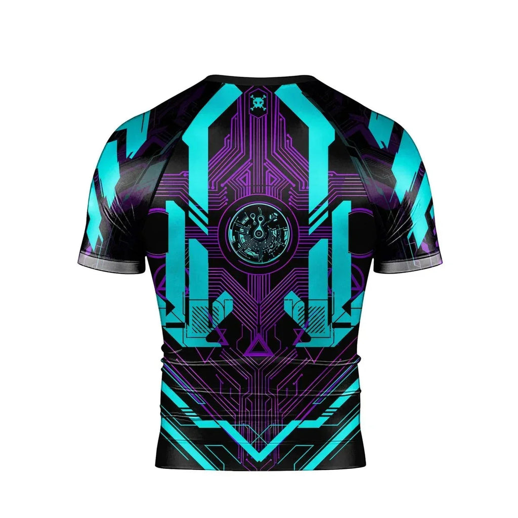 Cyberpunk Ultraviolet Men's Short Sleeve Rash Guard