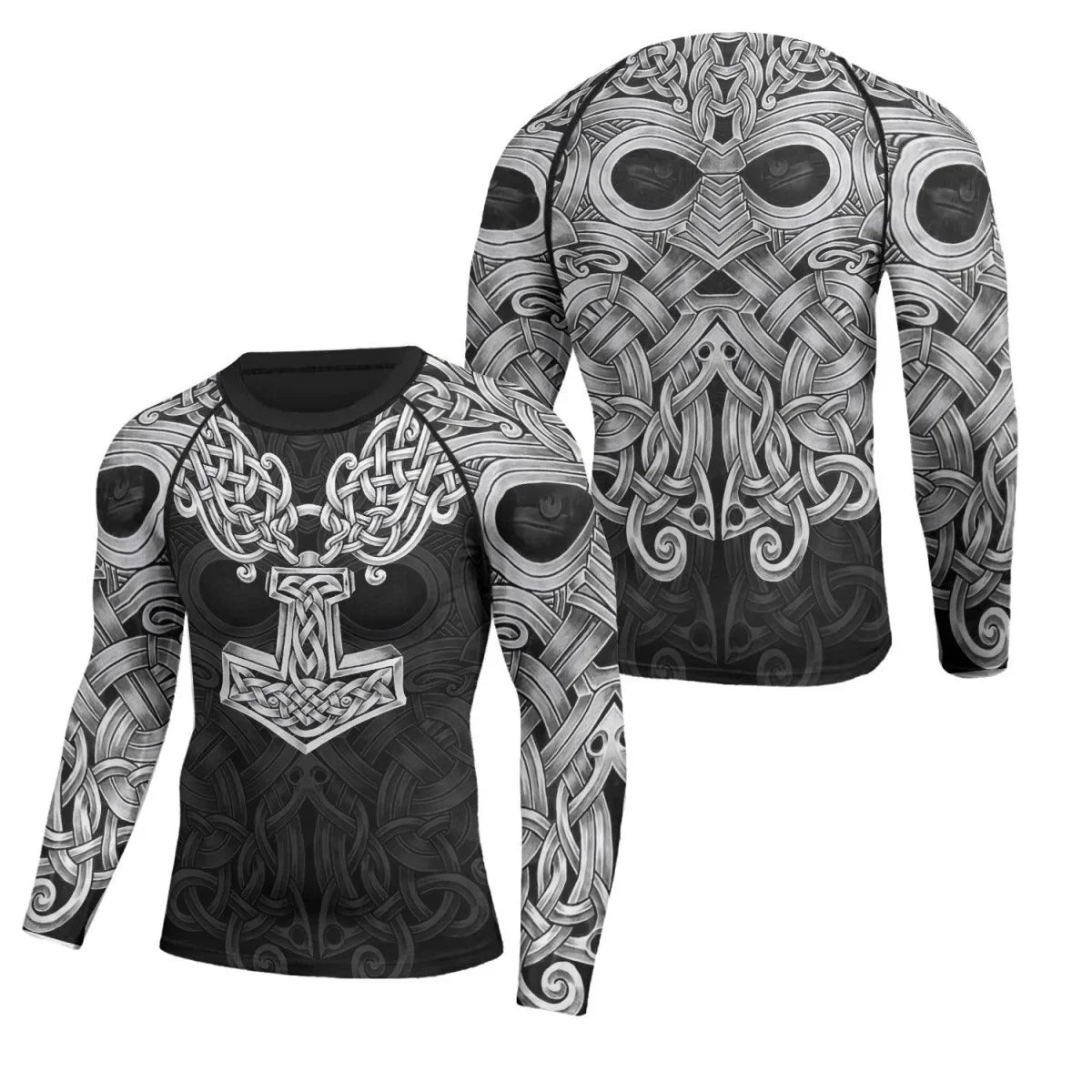 Viking Odin Mjolnir Men's Long Sleeve Rash Guard