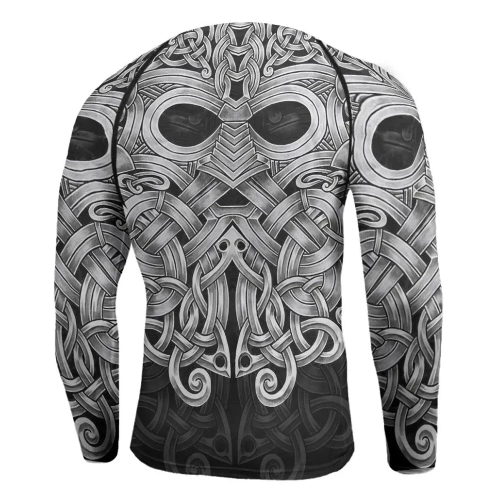 Viking Odin Mjolnir Men's Long Sleeve Rash Guard