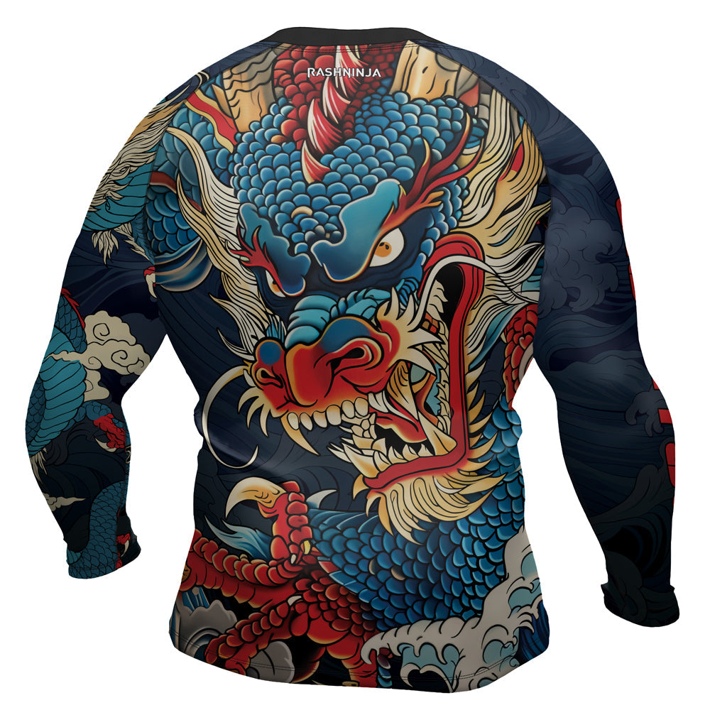 Rashninja Dragon Celestial Wrath Men's Long Sleeve Rash Guard
