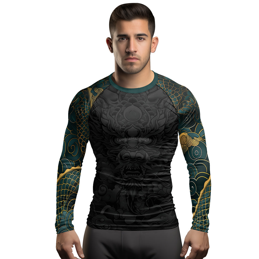 Rashninja Dragon Blaze Dominion Men's Long Sleeve Rash Guard