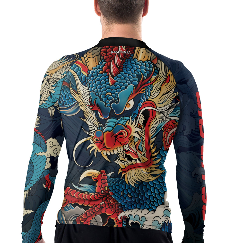 Rashninja Dragon Celestial Wrath Men's Long Sleeve Rash Guard