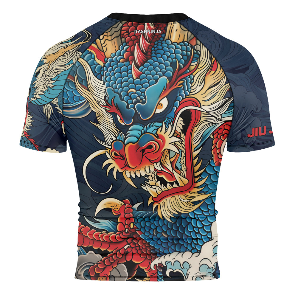 Rashninja Dragon Celestial Wrath Men's Short Sleeve Rash Guard