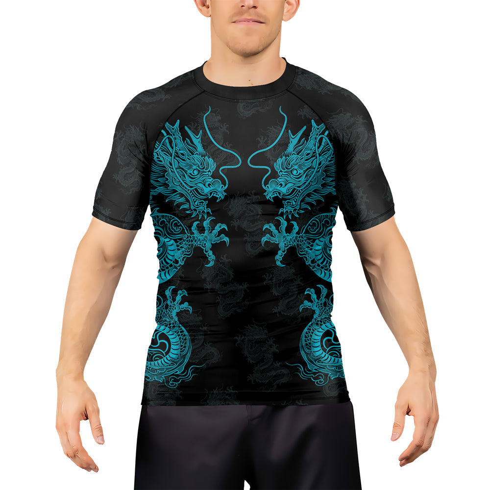 Rashninja Dragon Twilight Guardian Men's Short Sleeve Rash Guard