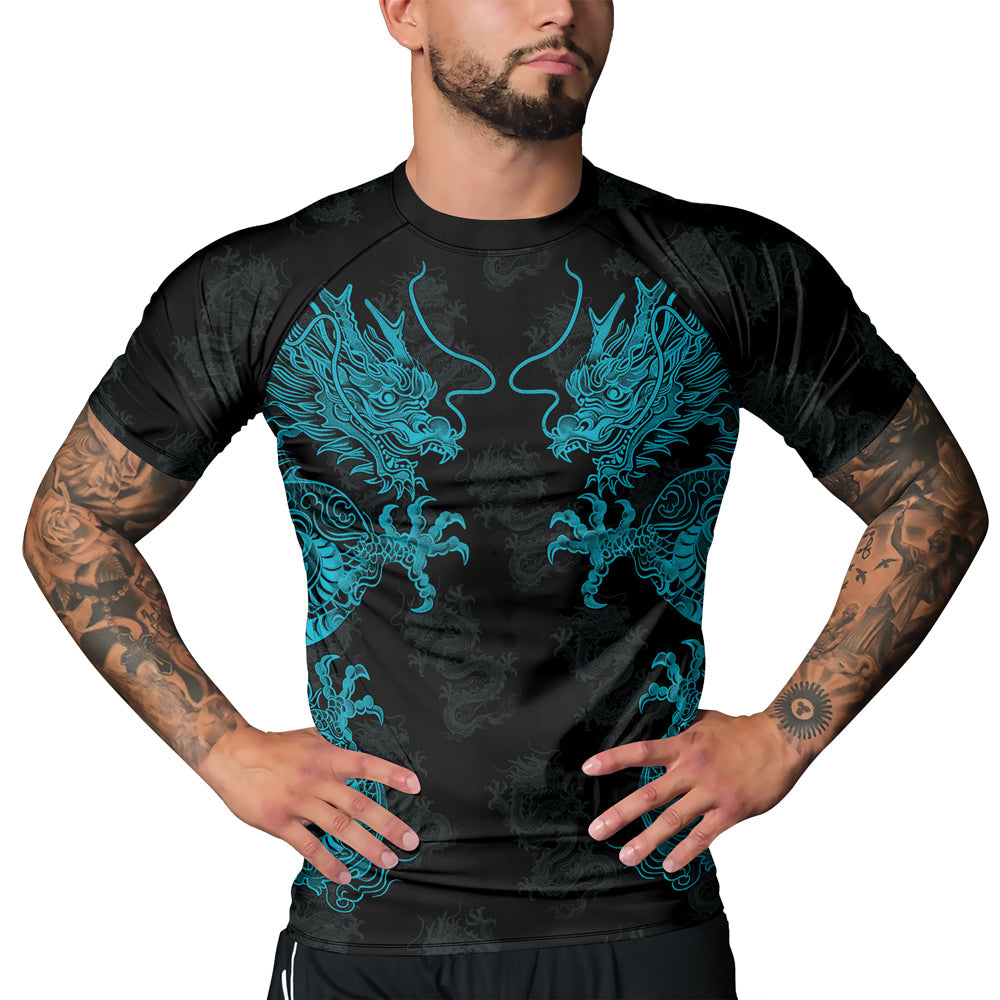 Rashninja Dragon Twilight Guardian Men's Short Sleeve Rash Guard