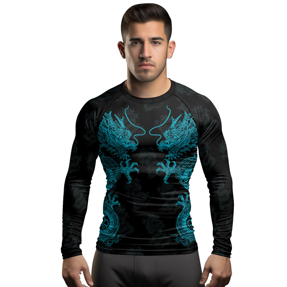 Rashninja Dragon Twilight Guardian Men's Long Sleeve Rash Guard