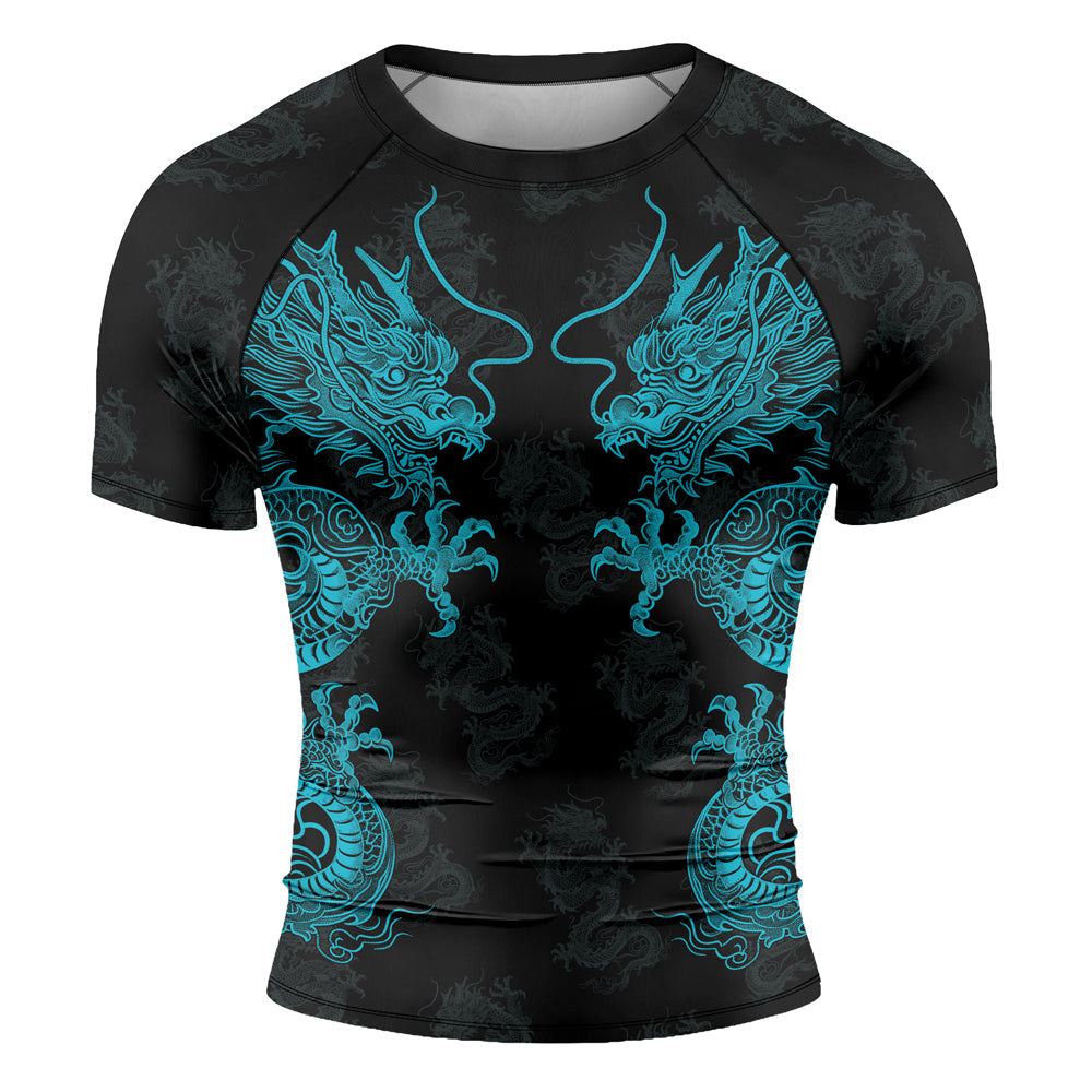 Rashninja Dragon Twilight Guardian Men's Short Sleeve Rash Guard