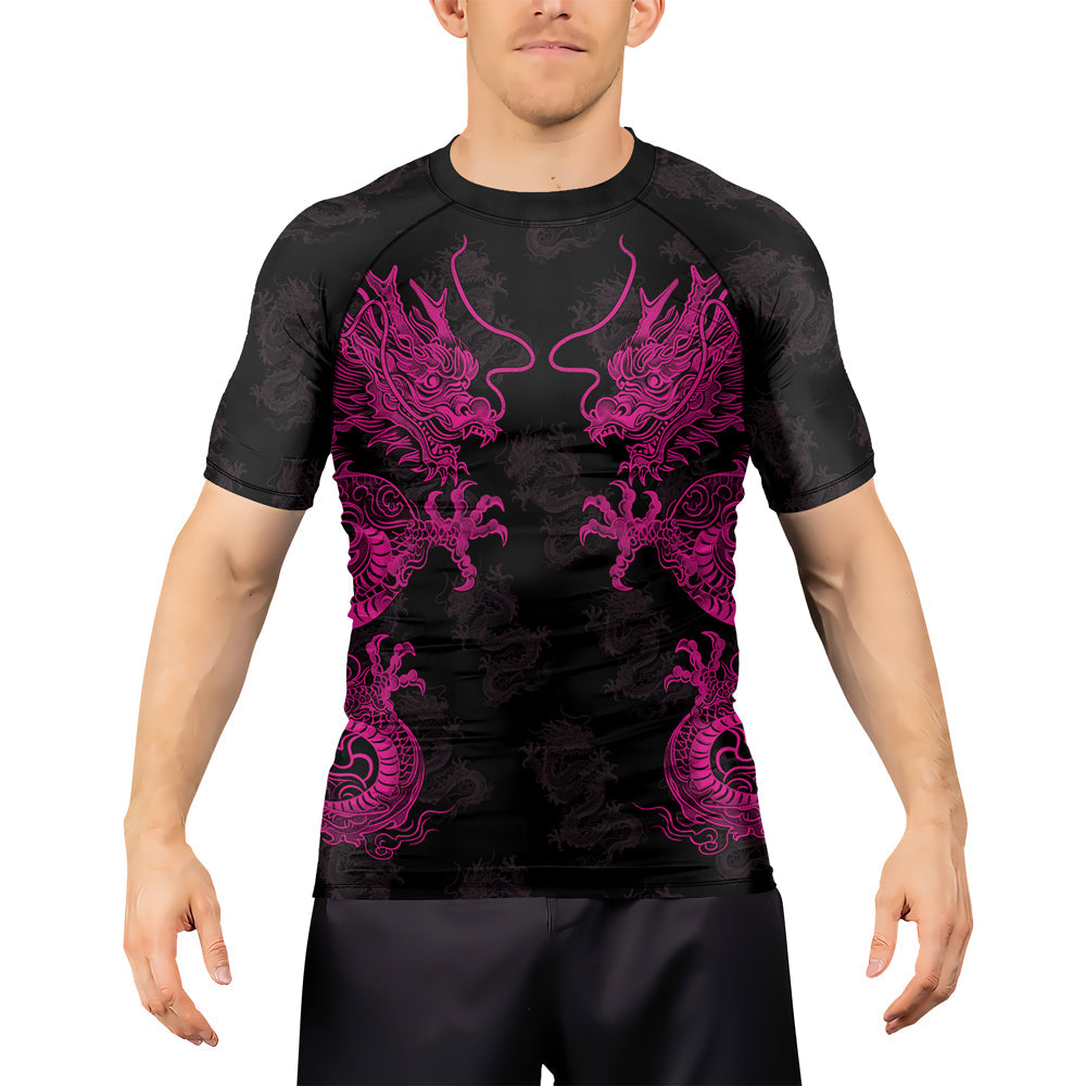 Rashninja Dragon Twilight Guardian Men's Short Sleeve Rash Guard