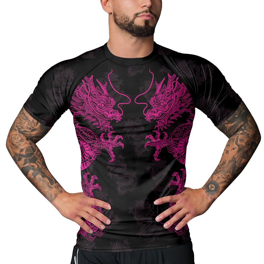 Rashninja Dragon Twilight Guardian Men's Short Sleeve Rash Guard