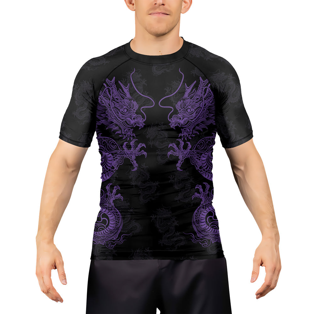 Rashninja Dragon Twilight Guardian Men's Short Sleeve Rash Guard