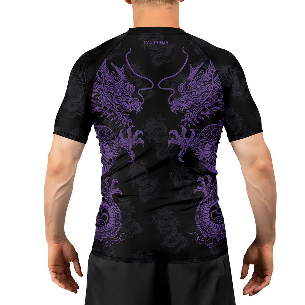 Rashninja Dragon Twilight Guardian Men's Short Sleeve Rash Guard