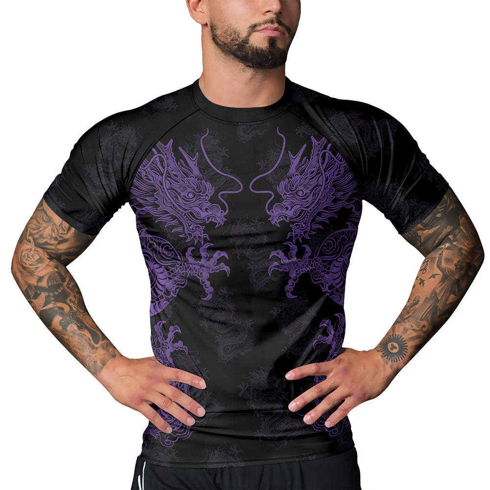 Rashninja Dragon Twilight Guardian Men's Short Sleeve Rash Guard